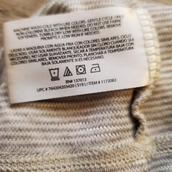 Orvis Classic Collection Shirt Mens M Cream/Gray Stripe Pullover Longsleeve Soft - Picture 9 of 9